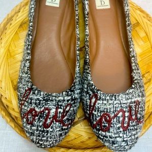 Ellen DeGeneres Love Embroidered Ballet Flats  8
